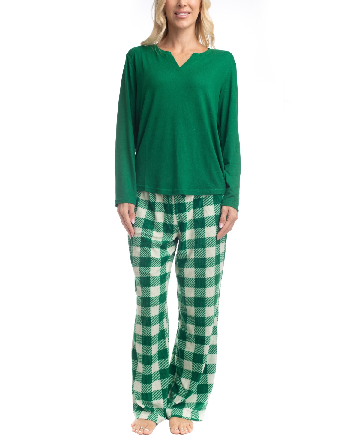 Goodnight Kiss Holiday Pop Up Pj Set In Green