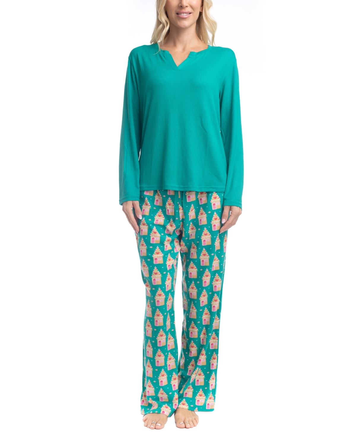 Goodnight Kiss Holiday Pop Up Pj Set In Green