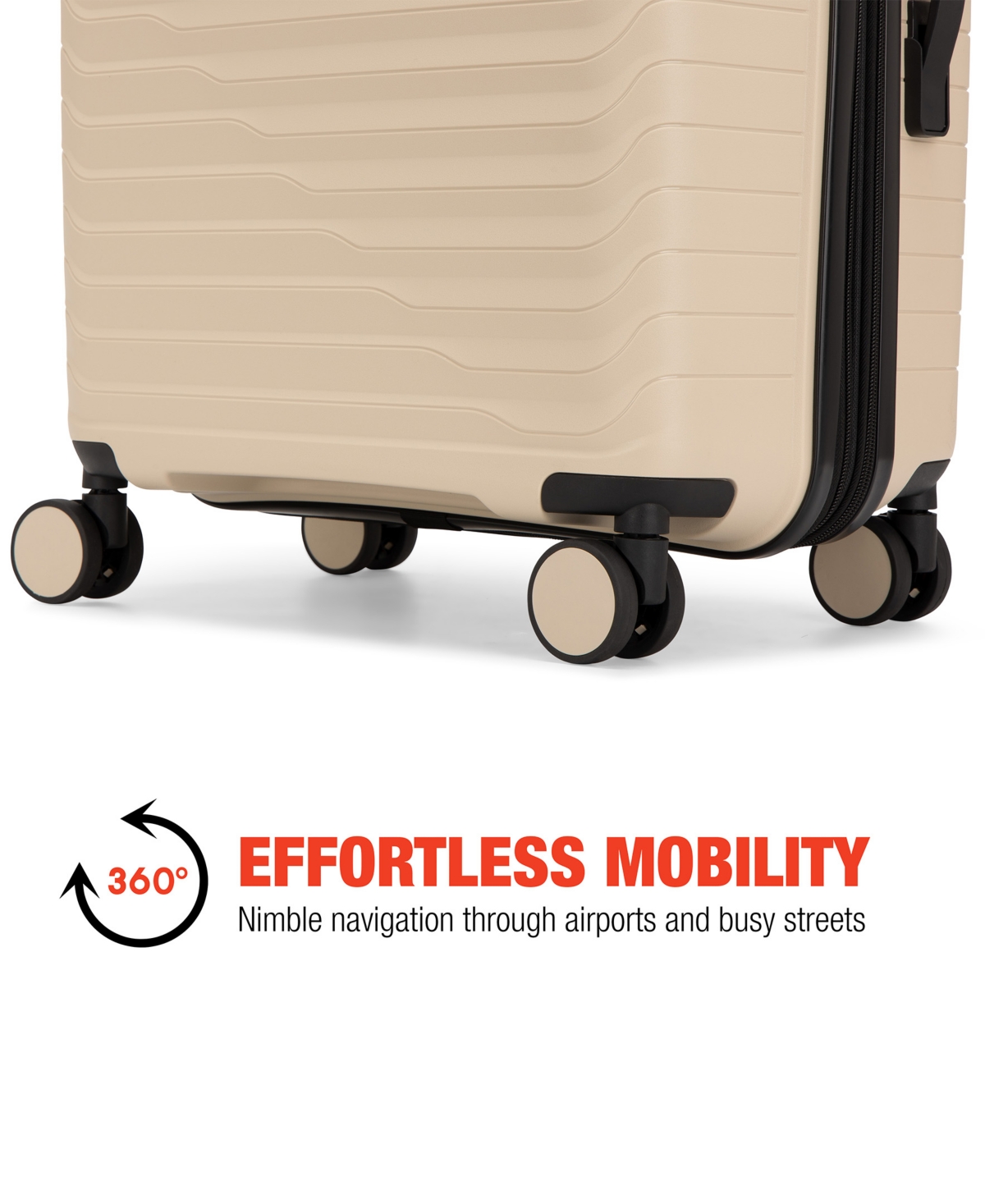 Bobcat Excavator 3 Piece Expandable Spinner Luggage Set With Tsa Lock In Neutral