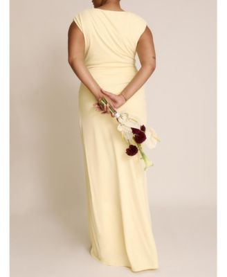 Women's Cowl Gathered Short Sleeve Bridesmaid