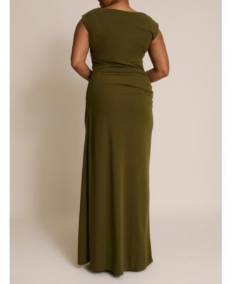 Women's Cowl Gathered Short Sleeve Bridesmaid