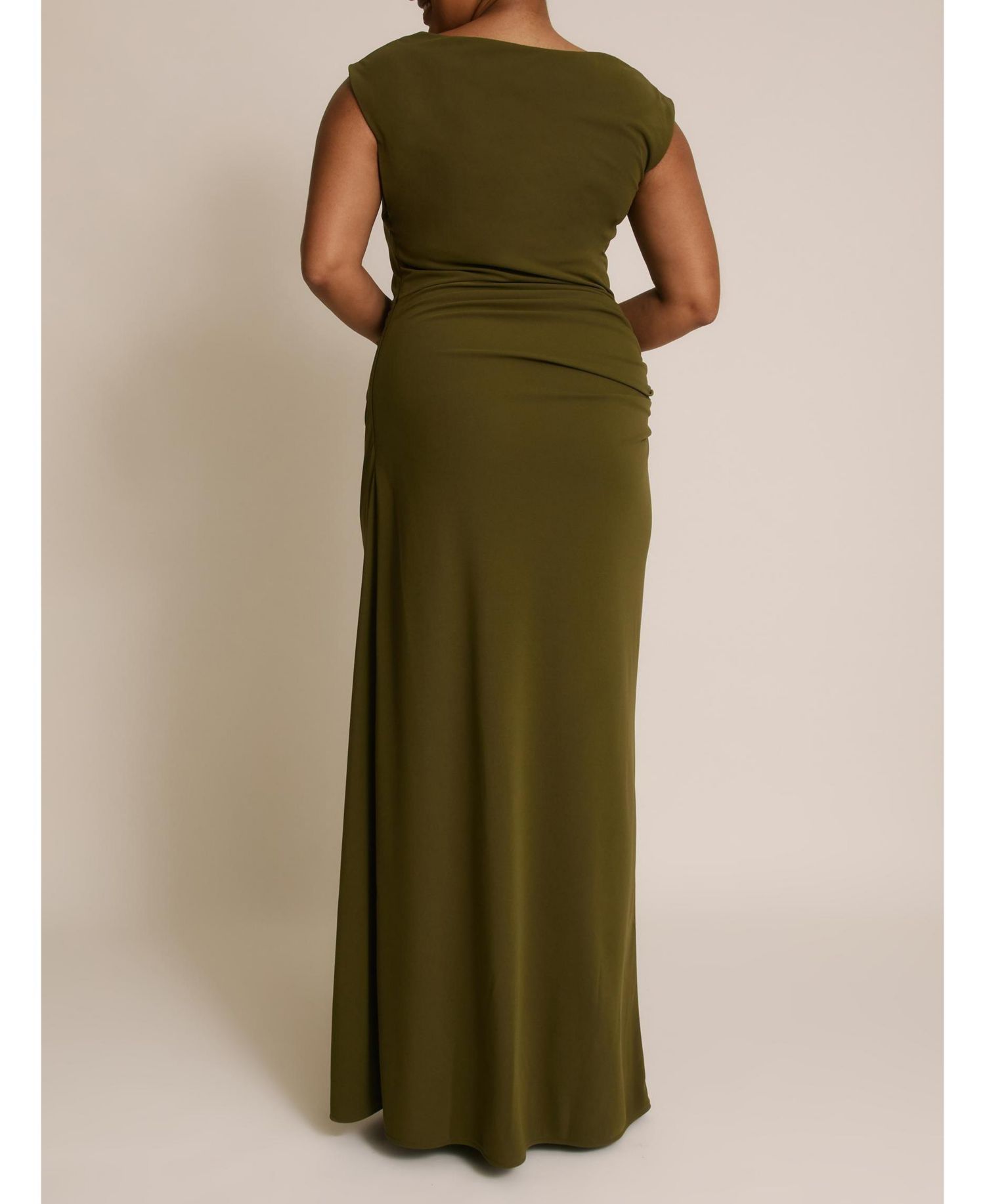 Women's Cowl Gathered Short Sleeve Bridesmaid
