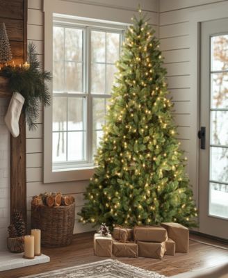 National Tree 7.5' "Feel Real" Downswept Douglas Fir Hinged Tree with 750 Clear Lights