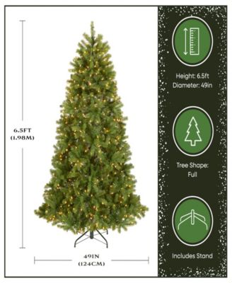 National Tree 6.5' "Feel Real" Downswept Douglas Fir Hinged Tree with 650 Clear Lights