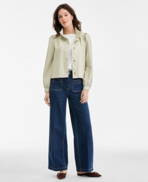 Женские куртки On 34th Femme Cropped Faux Leather Jacket