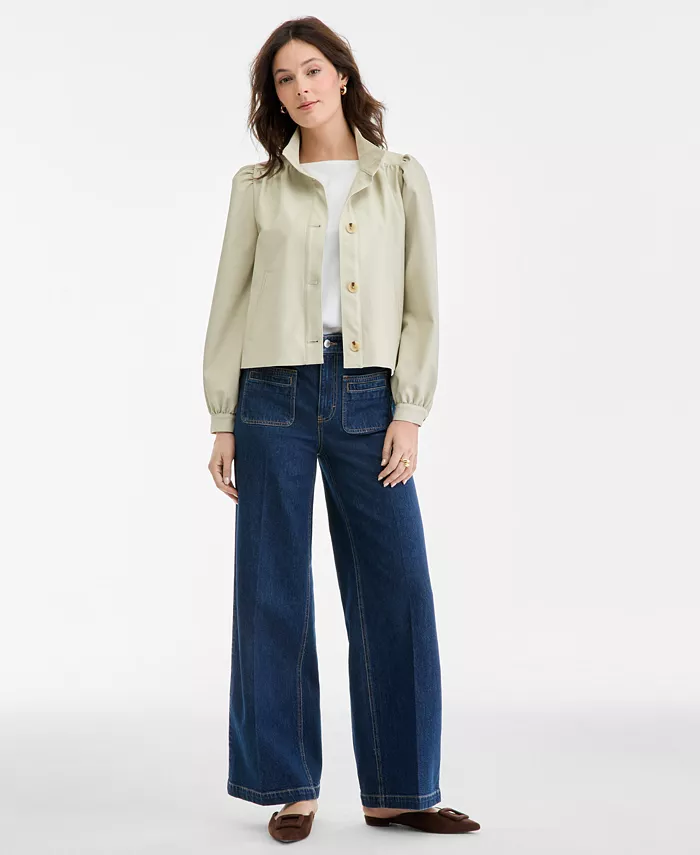 Women's Femme Cropped Faux Leather Jacket