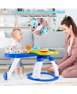3 in 1 Baby Stationary Activity Center Walk-Around Kids Play Table Set