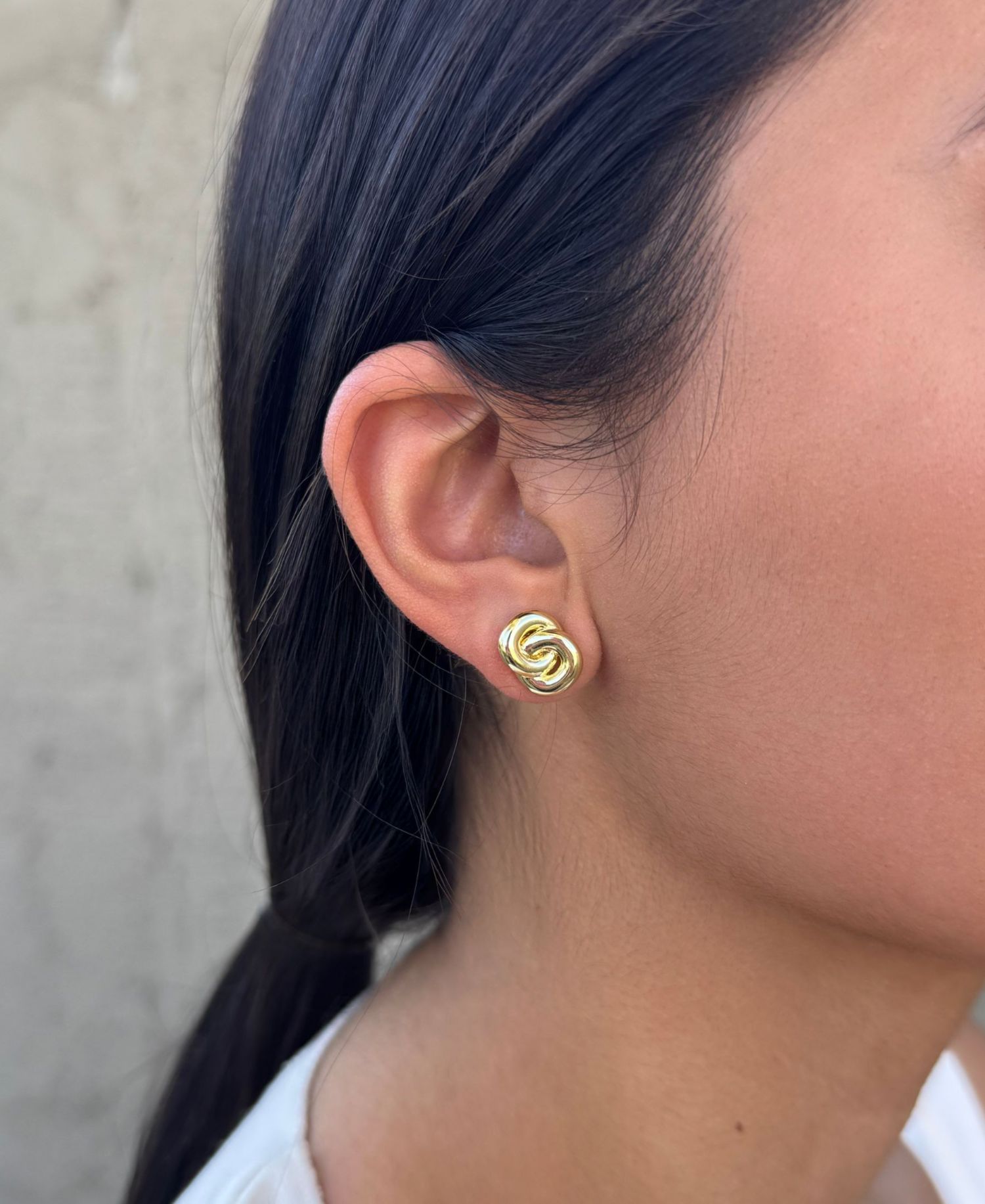 Gold Knot Stud Earrings