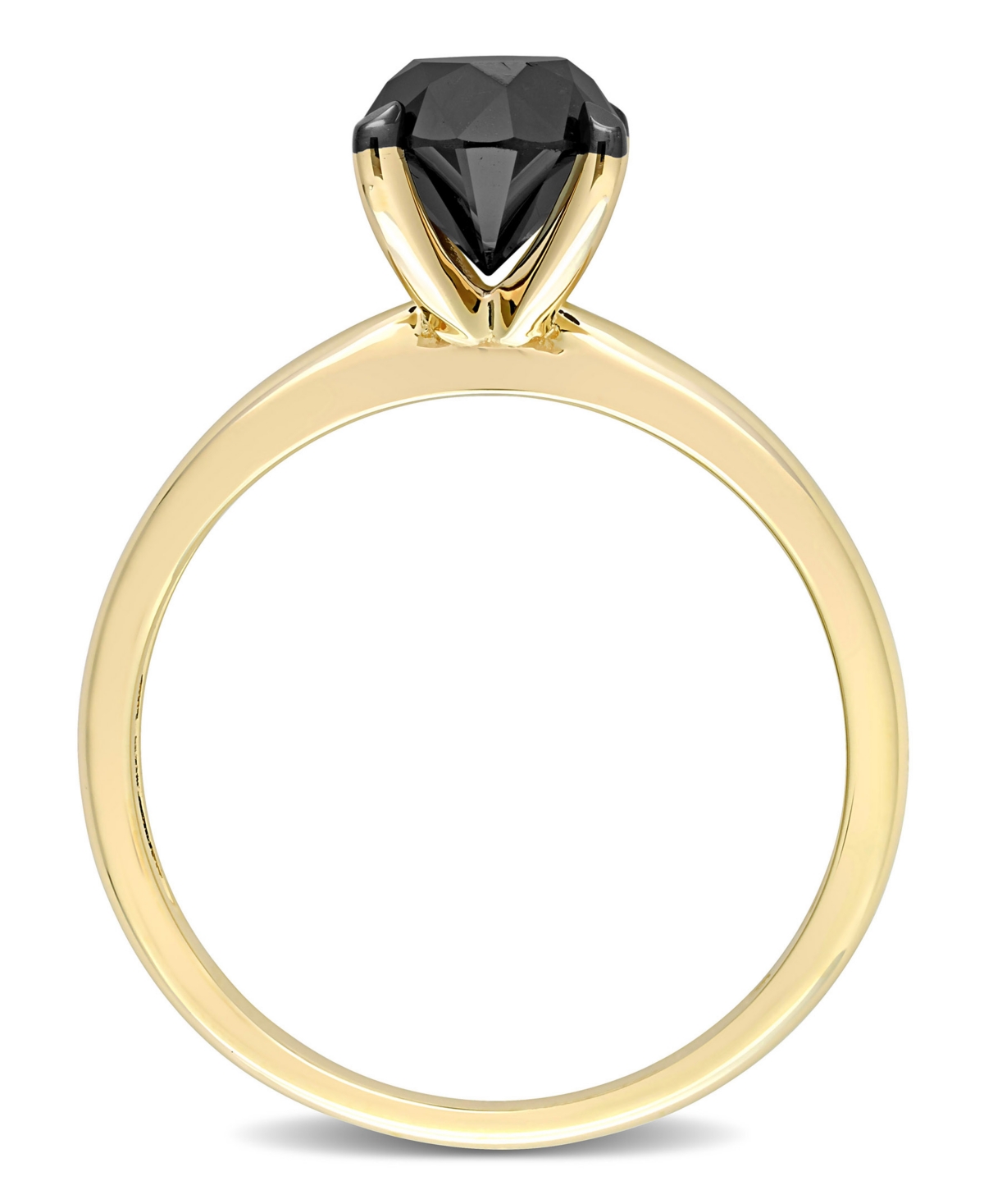 Macy's Black Diamond Solitaire Engagement Ring (1-1/2 Ct. T.w.) In 14k White Gold In Gold