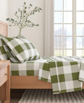 Ultra-Soft Turkish Cotton Plaid Flannel Sheet Set