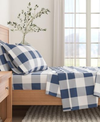 Ultra-Soft Turkish Cotton Plaid Flannel Sheet Set
