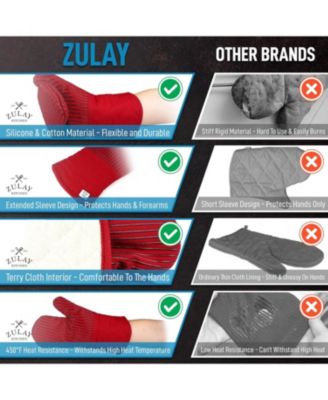 Flexible Cotton Lined with Heat Resistant Silicone Extra Long Oven Mitts