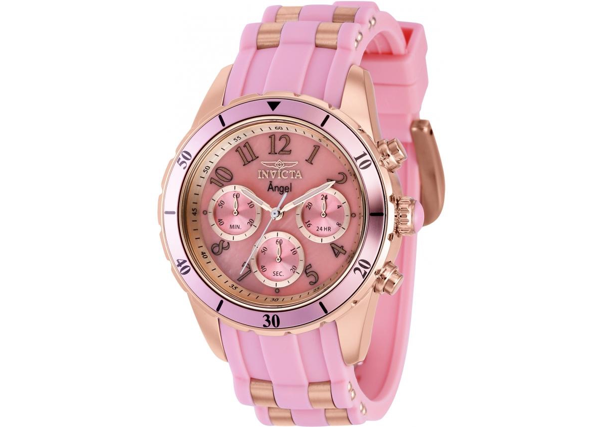Invicta Women's 39345 Angel Quartz Chronograph Pink Dial Watch