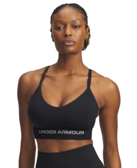 Спортивное бра Low-Impact, без швов — Under Armour, цвет: Чёрный / Стальной