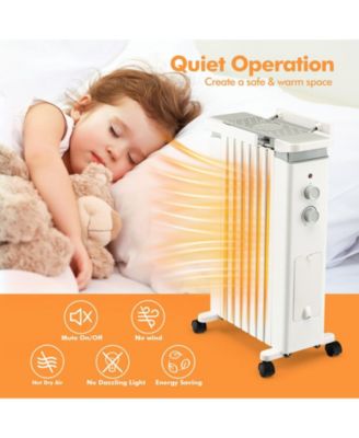 1500W Portable Oil Filled Radiator Heater with 3 Heat Settings
