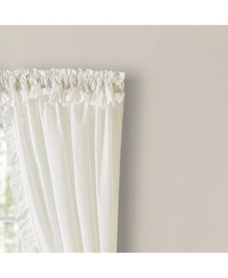 Ellis Home Classic Narrow Ruffle 2-Piece Natural Color Rod Pocket Curtain Panel, 80" X 45"