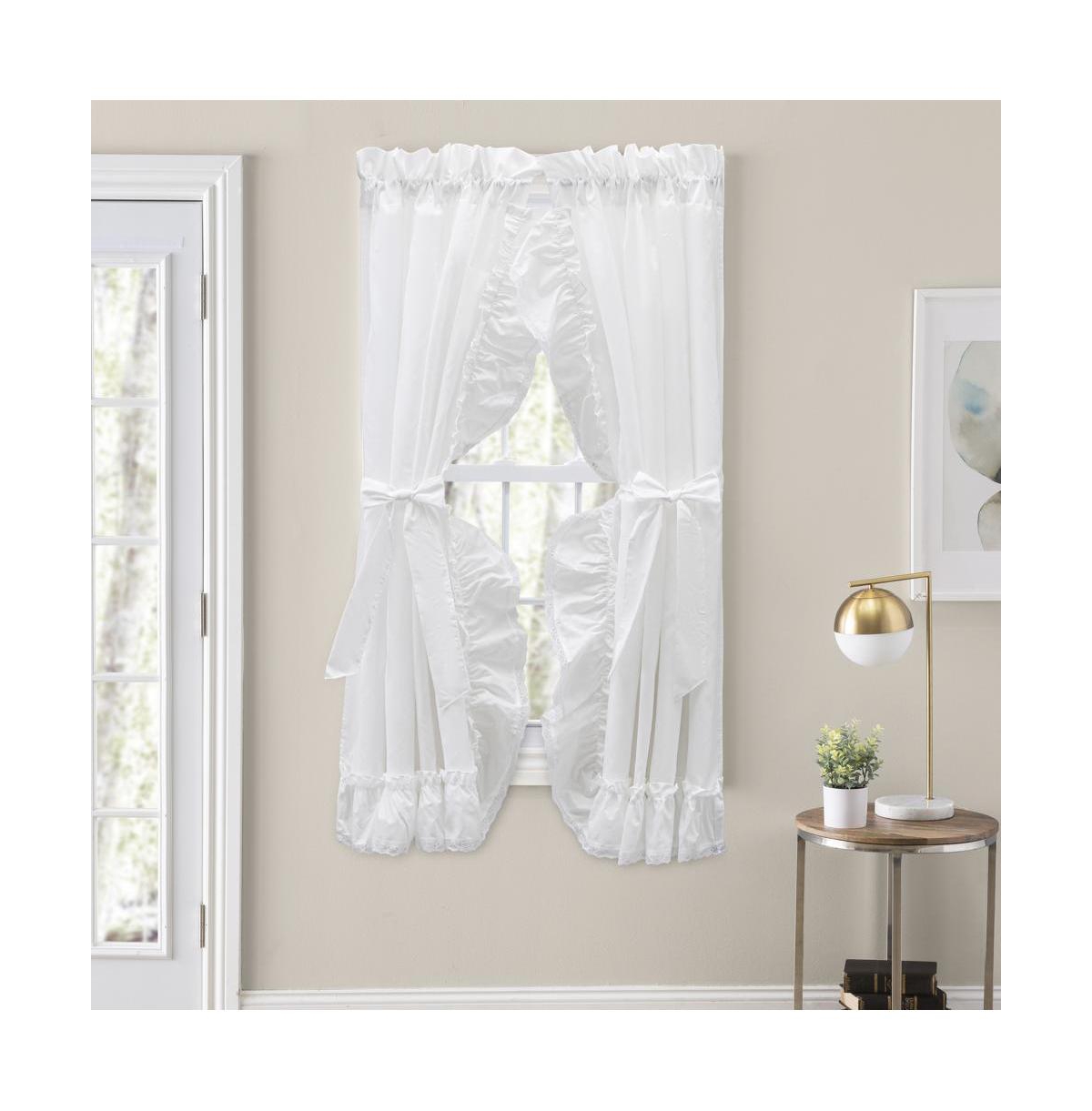Ellis Curtain Madelyn Ruffled Victorian Priscillas 1.5" Rod Pocket Curtain Panel 100" x 72" White