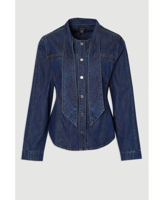 Women's Denim Pussybow Blouse