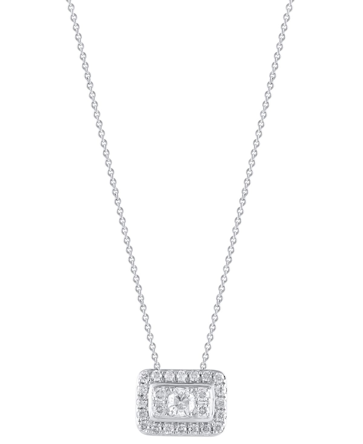 Macy's Diamond Pendant Necklace (1/2 ct. t.w.) in 10k White Gold