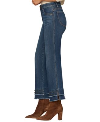 Women's Double Layer Fray Hem Jeans