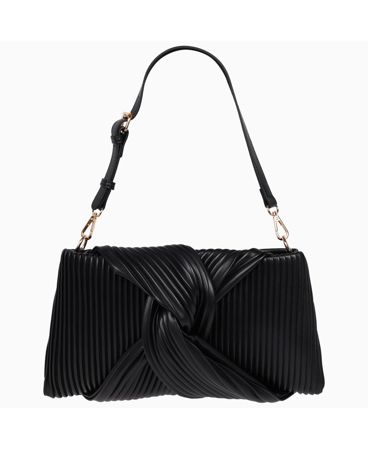 Женский клатч Jason Wu Pleated Knot Clutch with Shoulder Strap, цвет: Чёрный — фото 1