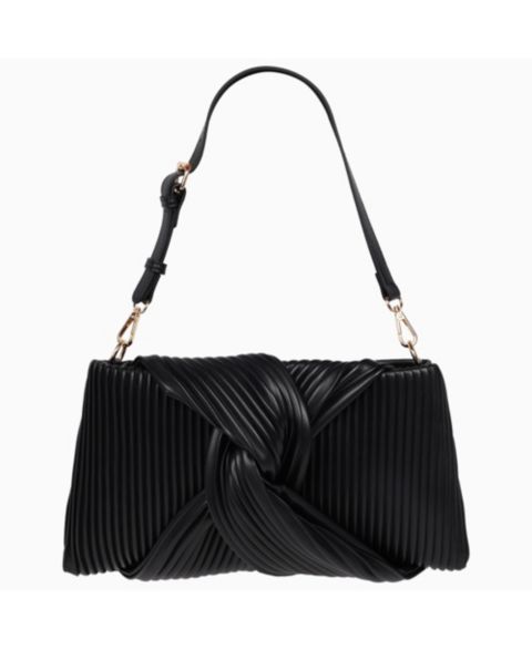 Женский клатч Jason Wu Pleated Knot Clutch with Shoulder Strap, цвет: Чёрный