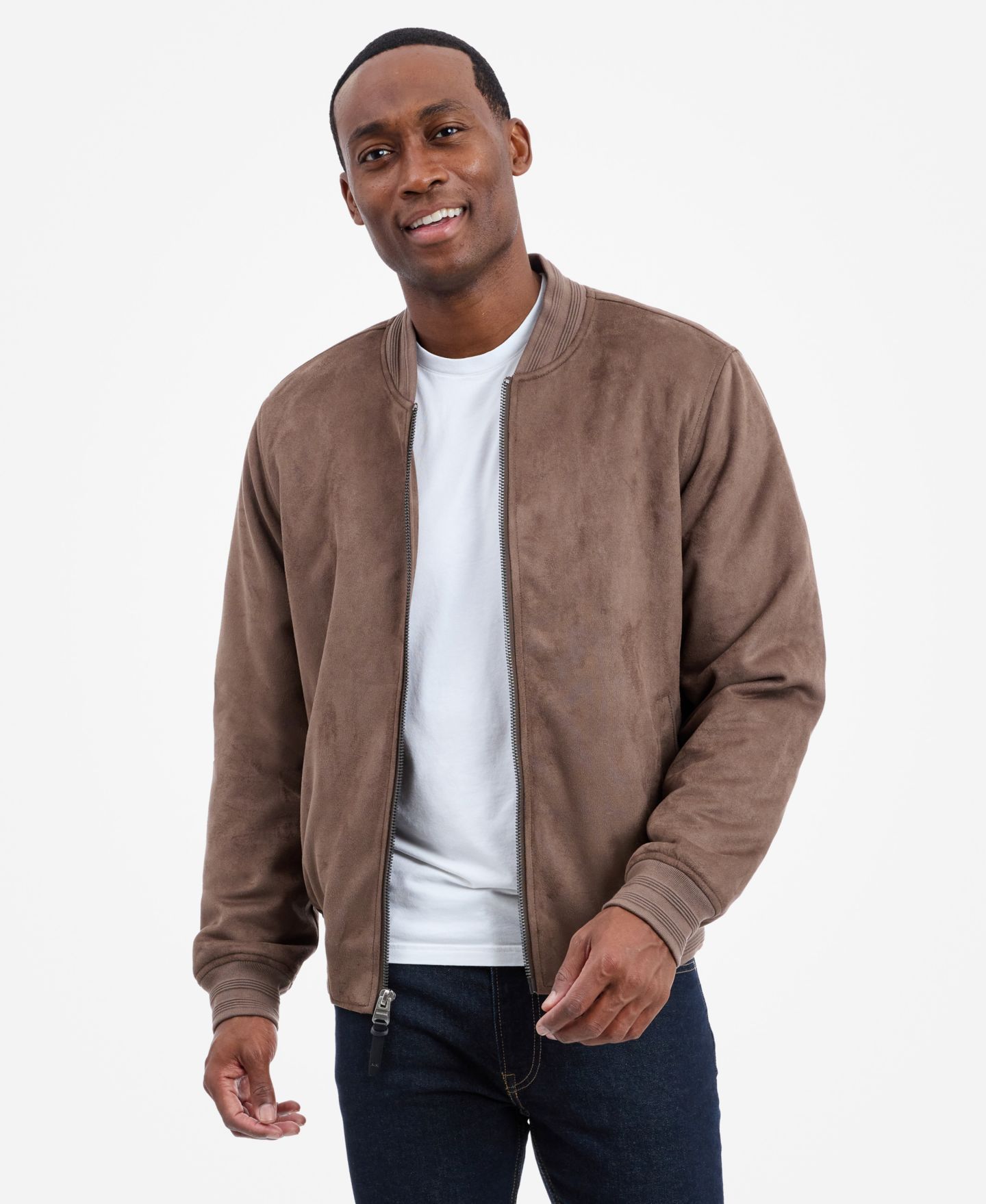 Мужская куртка Michael Kors Faux Suede Bomber, цвет: Cappucino — фото 1