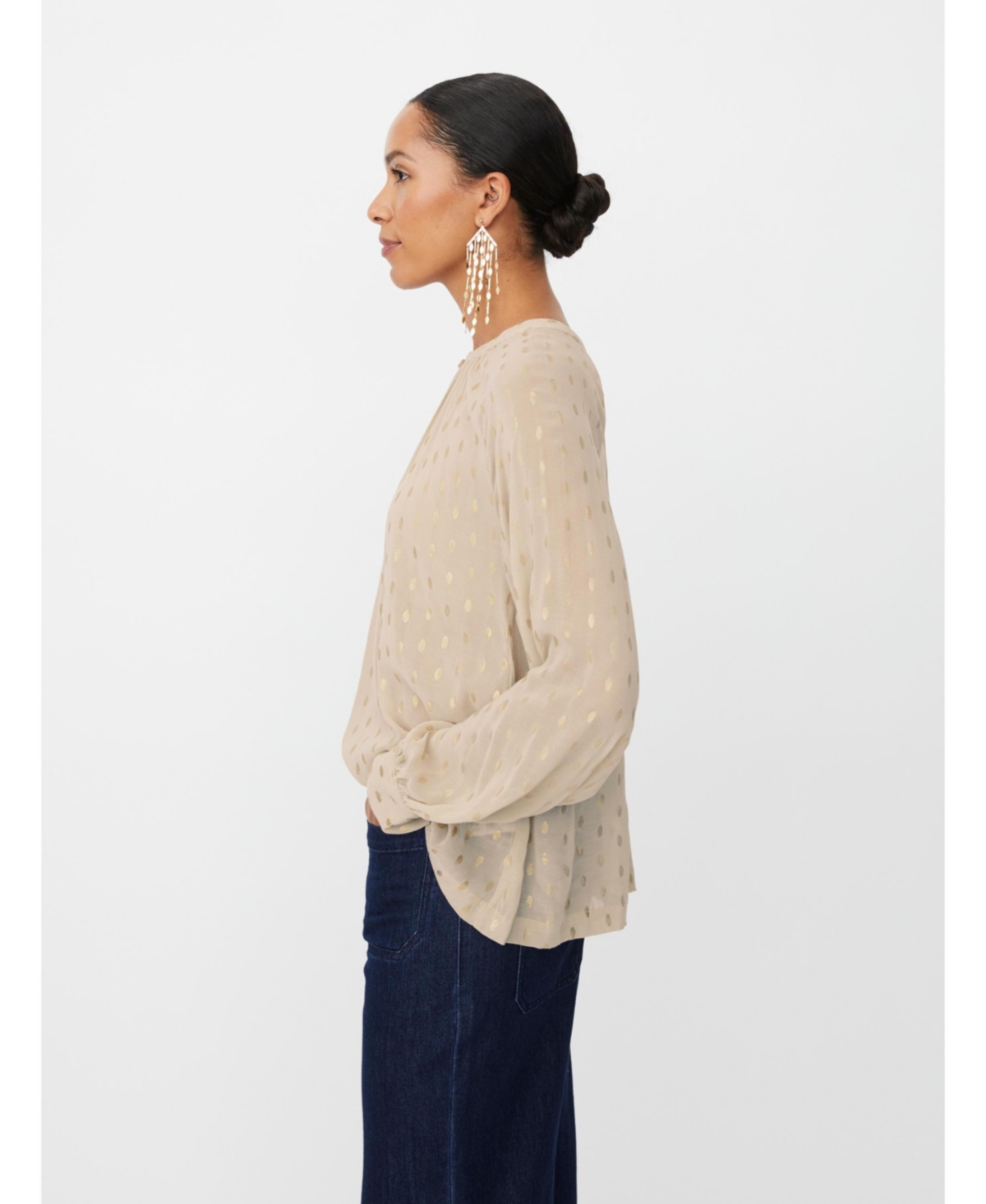 Masai Copenhagen Women's MaDornessa Long Sleeve Round Neck Blouse