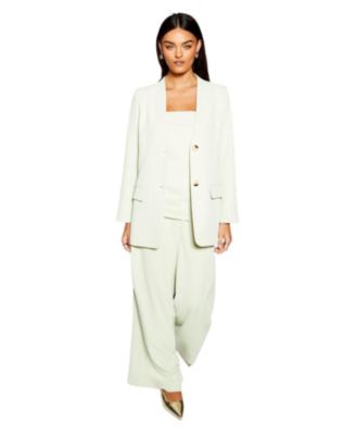 Women's Runway Collarless Boxy Blazer