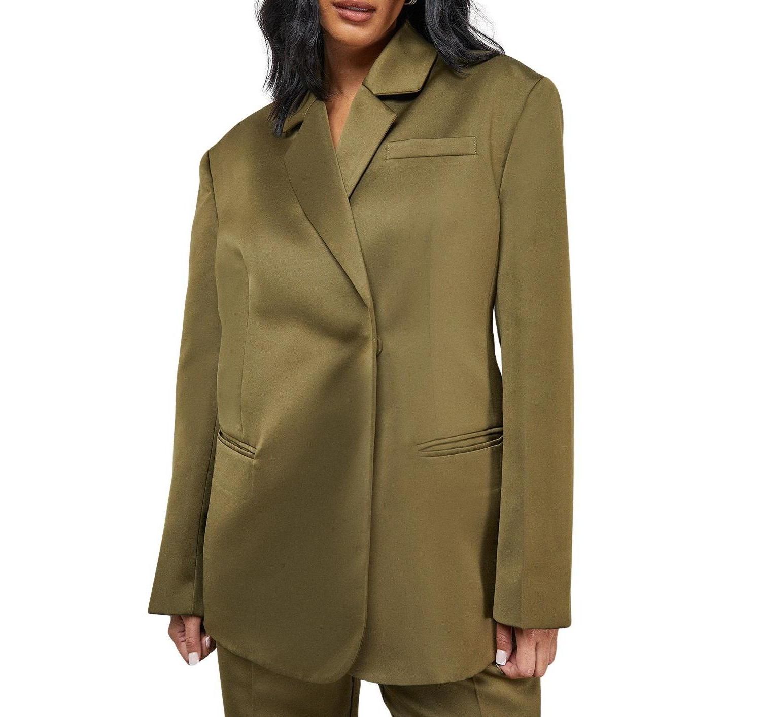Women's Premium Satin Oversized Blazer