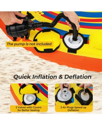 1 or 2 Person Inflatable Towable Tube for Boating with Quick Connector