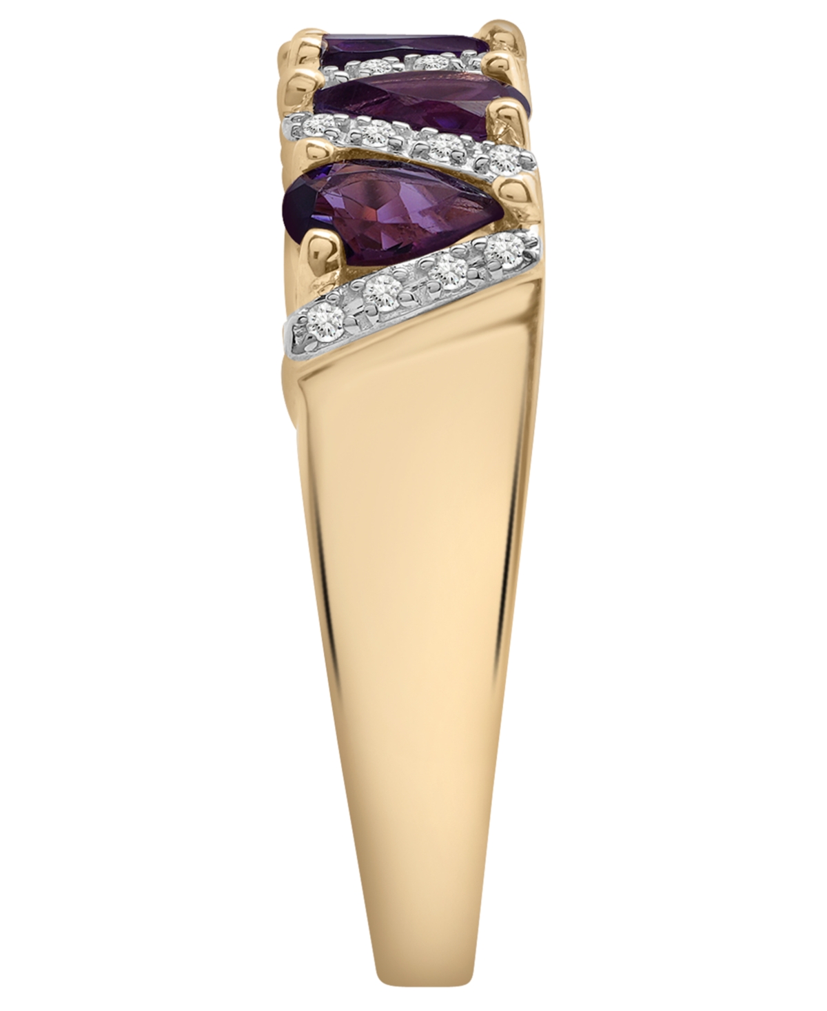Macy's Amethyst (1 ct. t.w.) & Diamond (1/10 ct. t.w.) Ring in 14k Yellow Gold