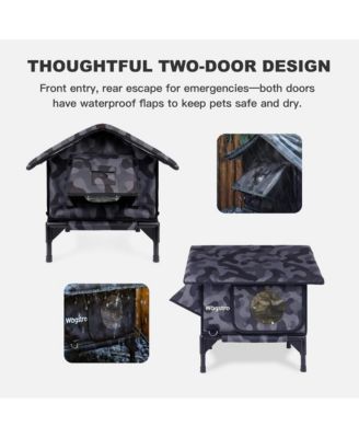 RoofHaus Outdoor Heated Cat House in Night Camo