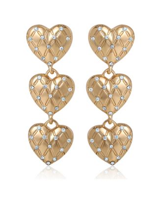 Triple Heart Drop Earrings