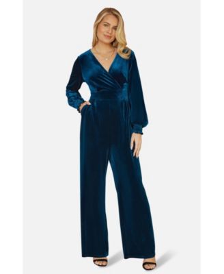 Women's Velvet Long Sleeve Jumpsuit