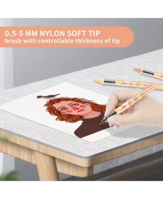 36 Skin Tone Colors Soft Brush Acrylic Markers for Pumpkin, Rock, Wood, Glass, Paper, Ceramic & Coloring Books