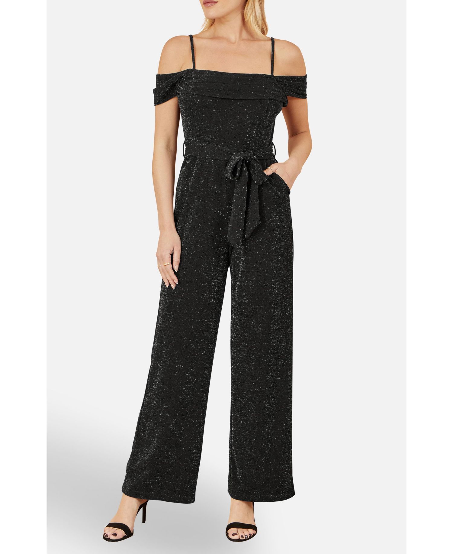 Women's Sparkle Stretch Bardot Jumpsuit