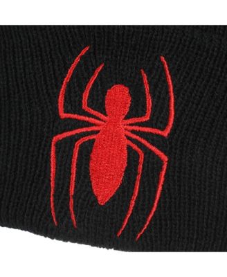Men's Spider-Man Spiderman Logo Embroidery Standard Cuff Acrylic Knit Beanie Cuff Beanie