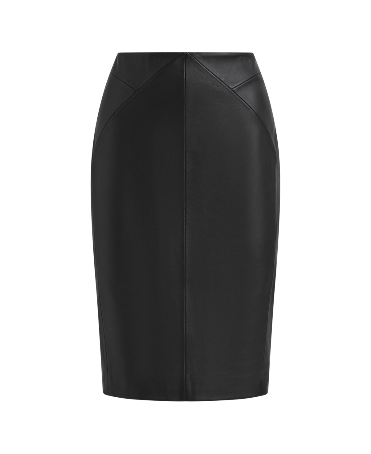 Reiss Women's Leather High Rise Midi Skirt In Black