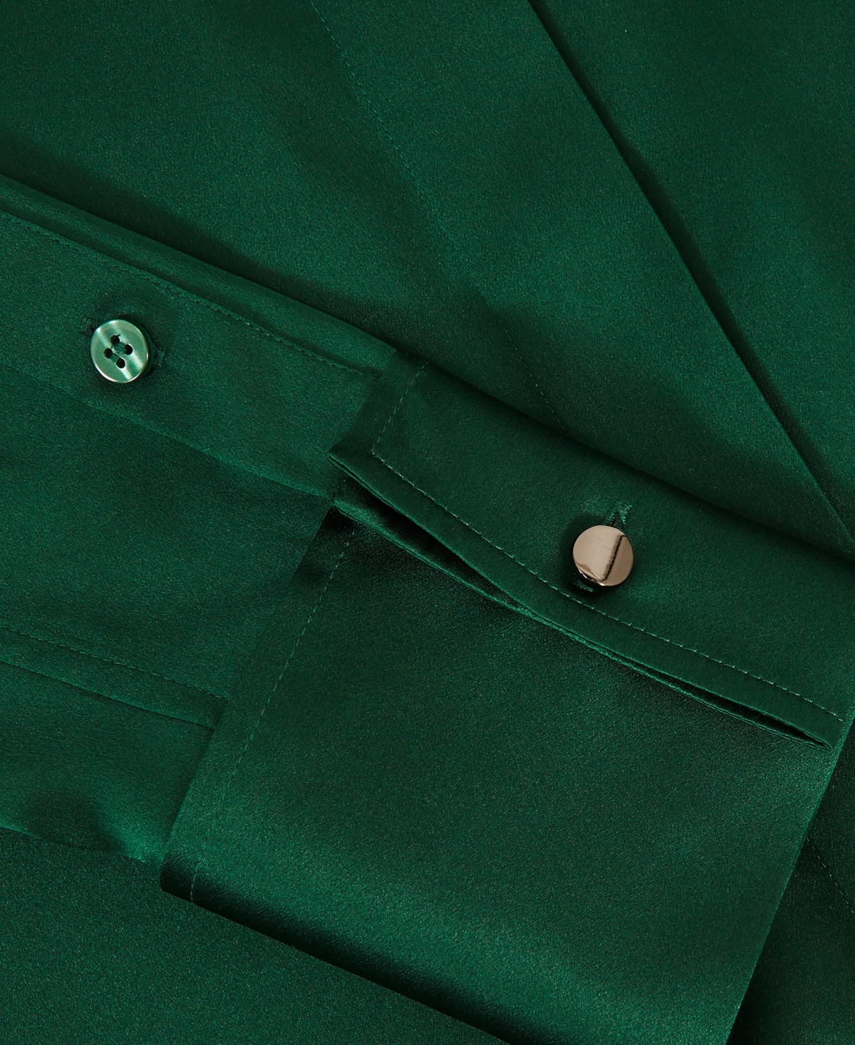 Reiss Ameira Silk Satin Shirt In Green