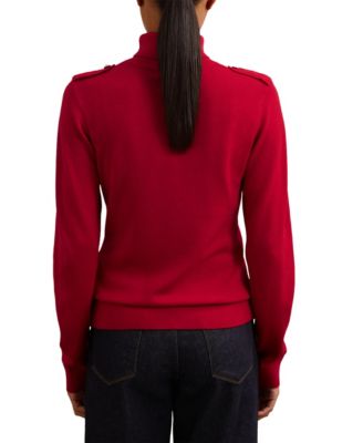 Women's Wool Epaulette Roll-Neck Sweater