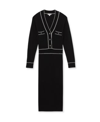 REISS - Women's Wool-Blend Tipped With Cashmere Dress