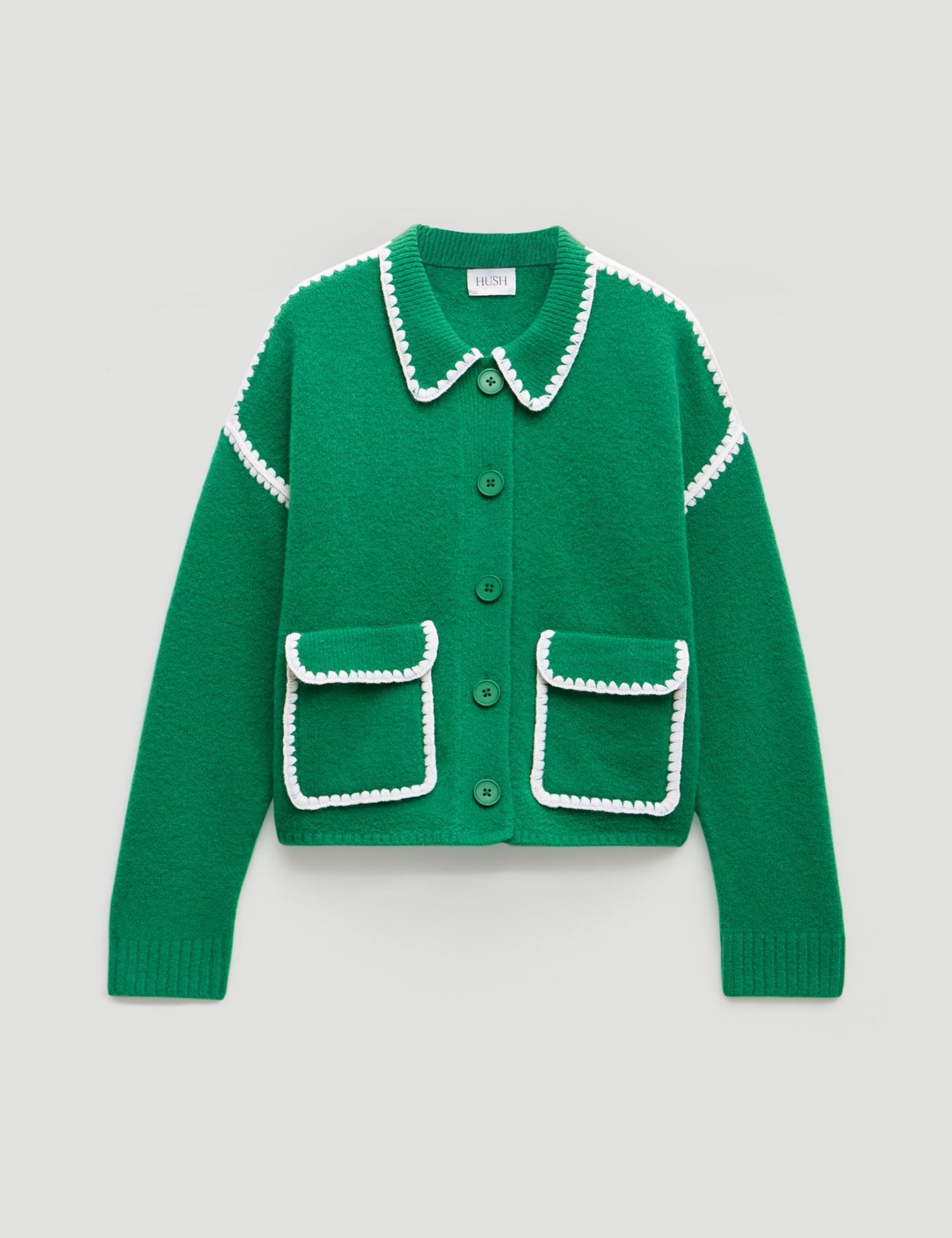 Women's Wool Blend Whipstitch Trim Shirt Jacket