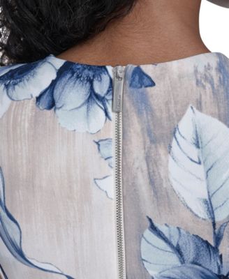 Petite Printed Short-Sleeve Midi Dress