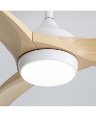 52-inch Modern White Standard 3-Blade Ceiling Fan With Remote and Led Light