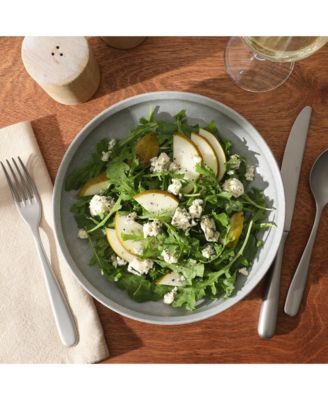 Beckett 4-Piece Ash White Dinner Bowl Set – Reactive Glaze Stoneware – Shallow Pasta Bowls