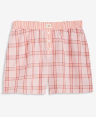 Women's Rest Plaid Poplin Pajama Boxer Shorts