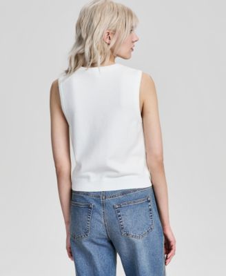 Women's Button-Front Crewneck Vest