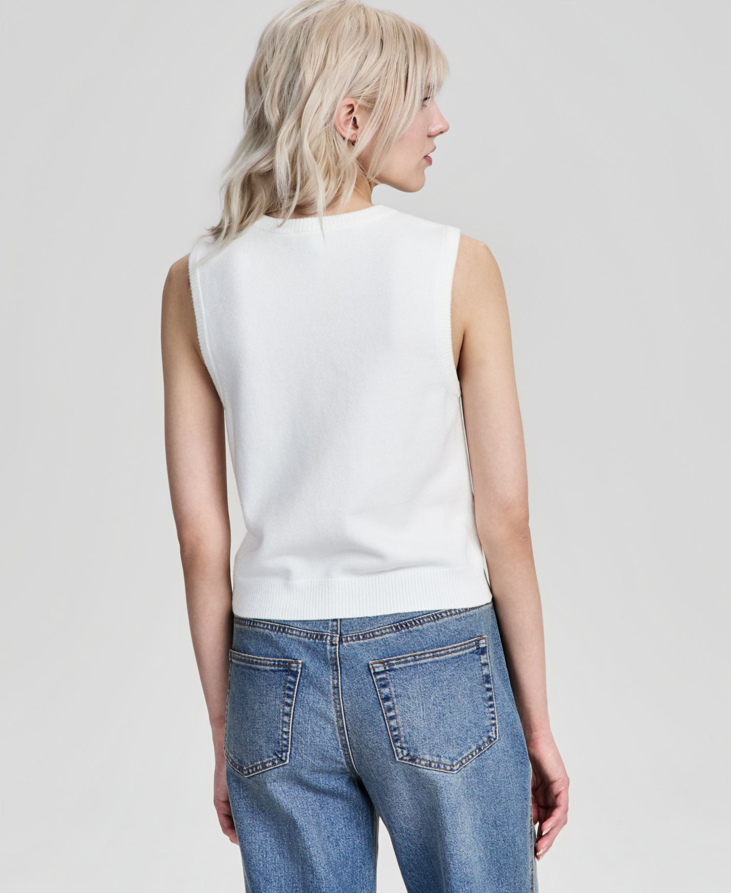 Women's Button-Front Crewneck Vest