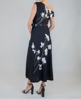 Women's Belted Off-The-Shoulder Dress